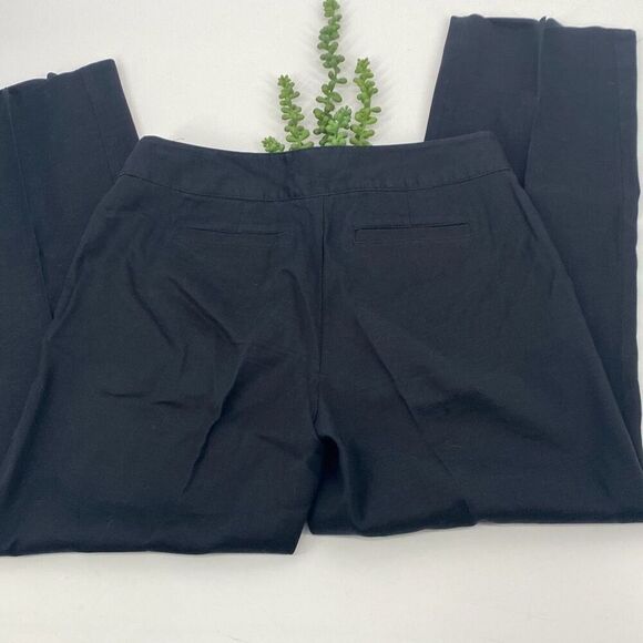 J.Jill Stretch Linen‎ Blend Straight Pants Flat Front Black Size 8 - Picture 4 of 11